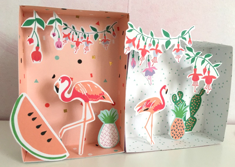 tropical party boxes papercraft
