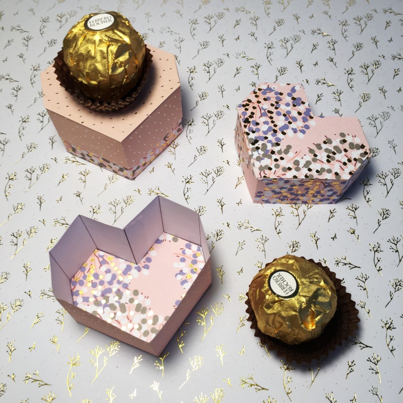 Saint-Valentin personnalisé Ferrero Rocher boîte feuille dor